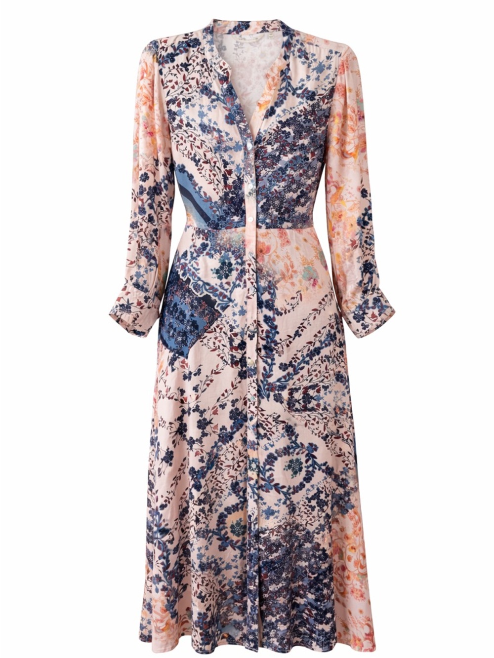 Soft Surroundings Floral Button Front Dress Boho Romantic Maxi Size Small